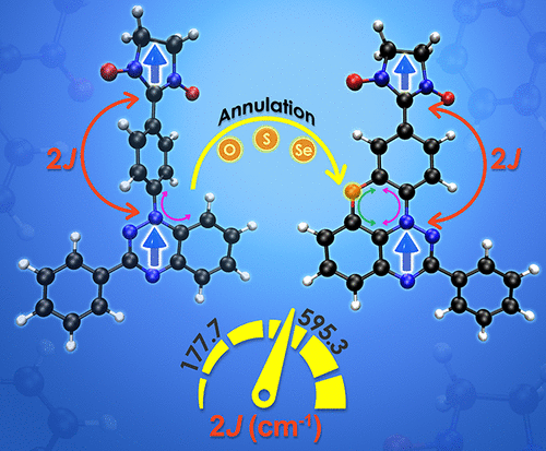 Auxiliary Atomic Relay Center Facilitates Enhanced Magnetic Couplings in Blatter’s Radical