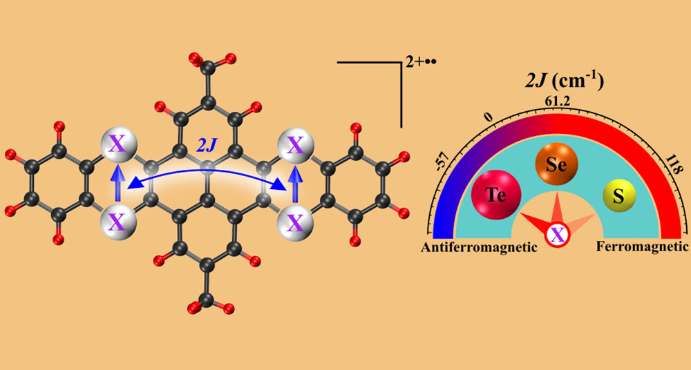 Intramolecular Magnetic Exchange Interaction in Dichalcogenide Substituted Organic Diradical Dications